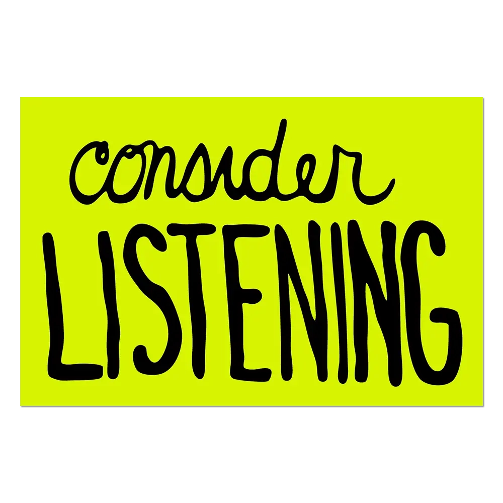 Consider Listening // Sam Durant - Die-Cut Sticker