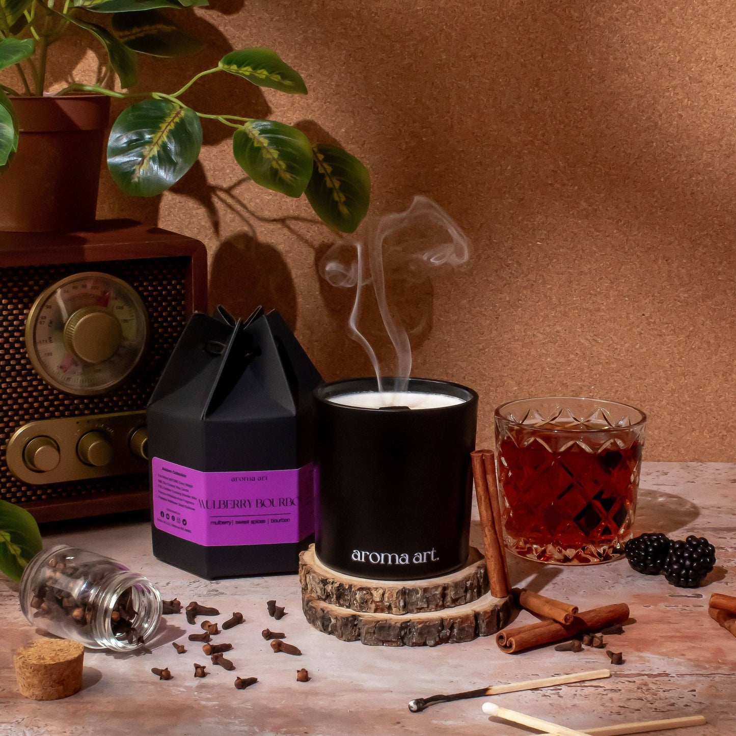 Mulberry Bourbon | Crackling Wood Wick Candle