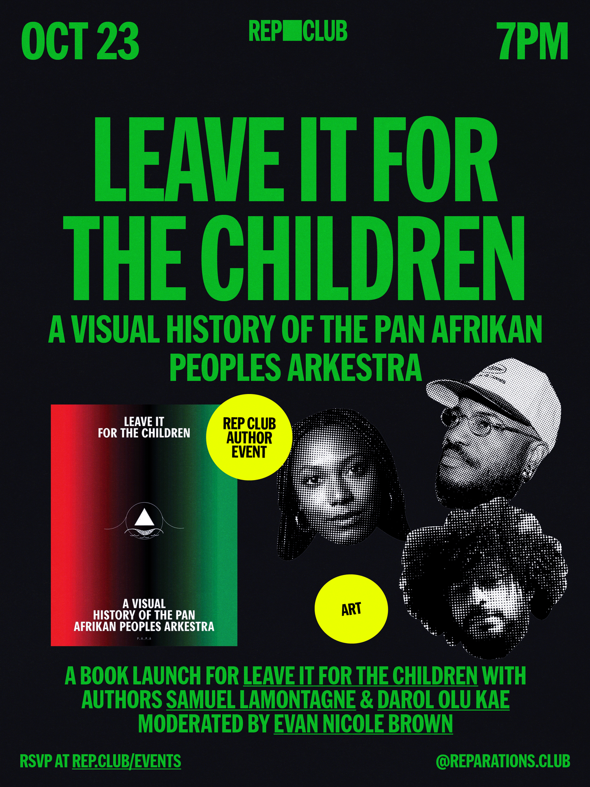 Oct 23 BOOK EVENT: Leave It For The Children